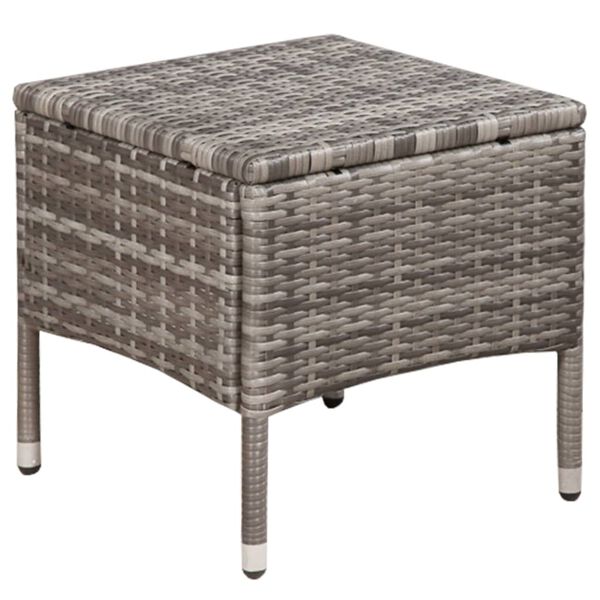 vidaXL 3 Piece Bistro Set Poly Rattan Grey