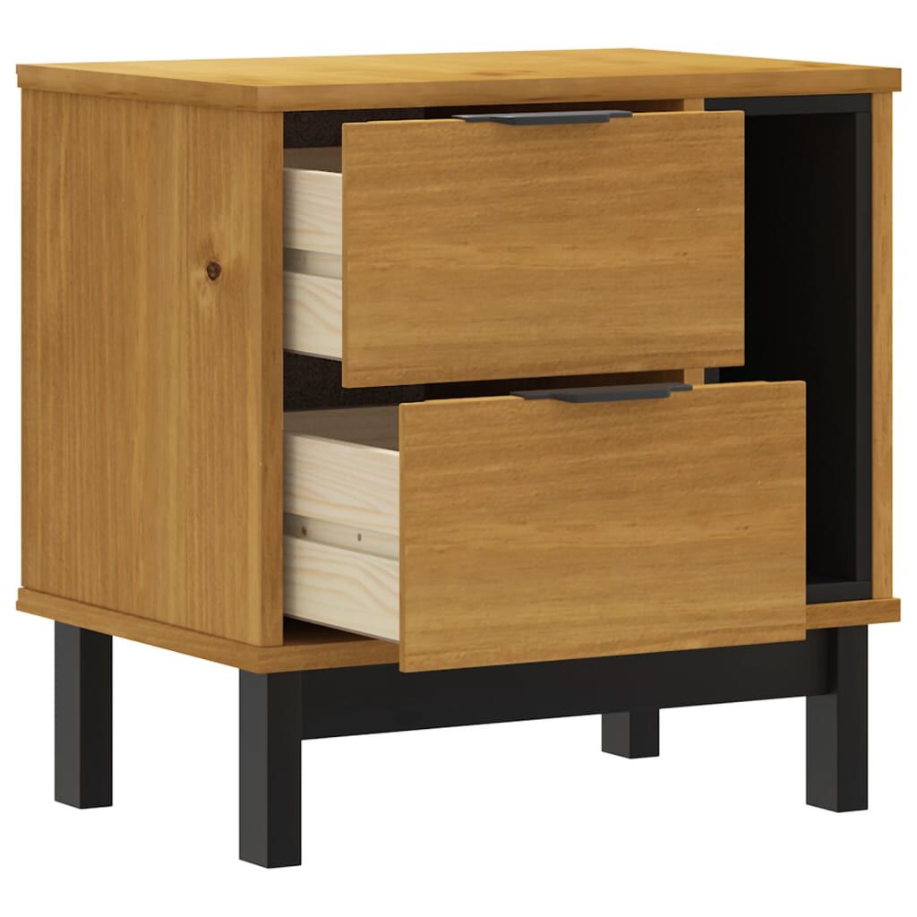 vidaXL Bedside Cabinet "FLAM" 49x35x50 cm Solid Wood Pine