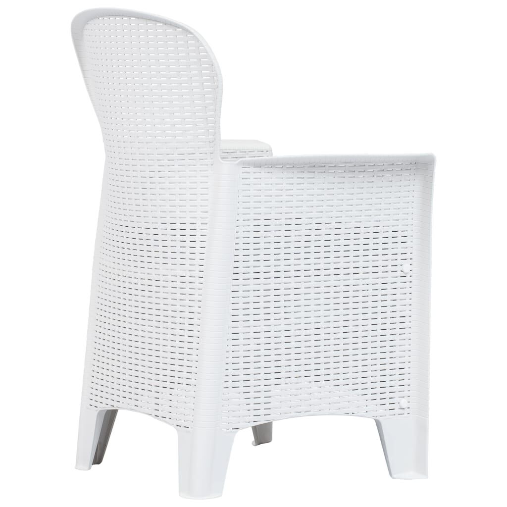 vidaXL 5 Piece Outdoor Dining Set Plastic White Rattan Look
