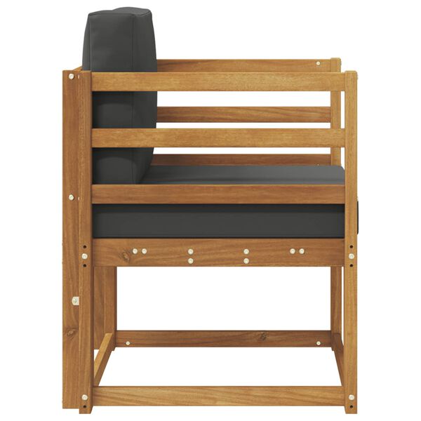 vidaXL Outdoor Sofa Solid Acacia Wood and Polyester Natural