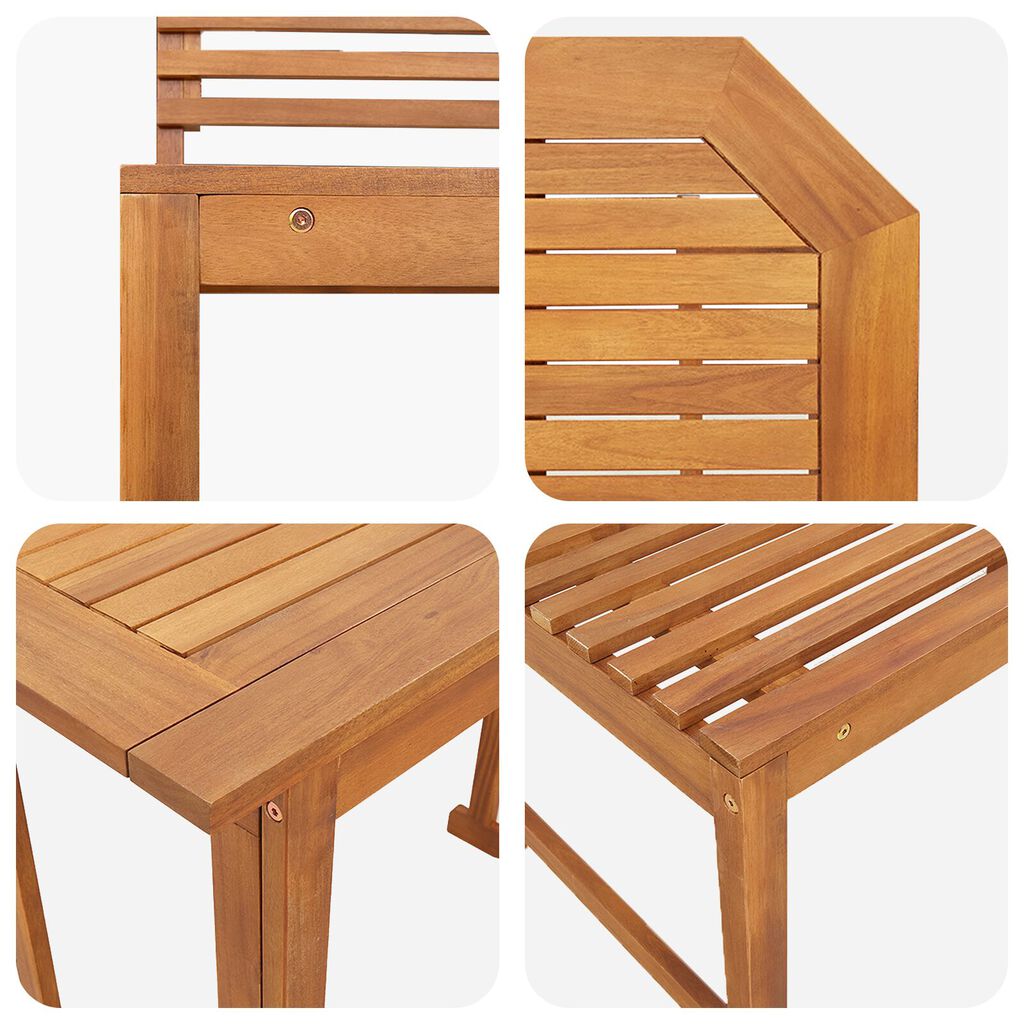vidaXL 3-Piece Garden Bench Set - Solid Acacia Wood