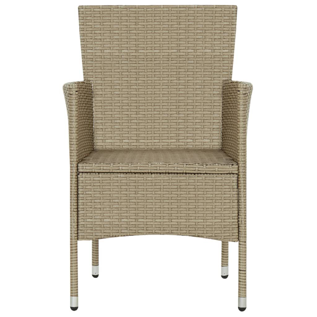 vidaXL 3 Piece Garden Dining Set Beige