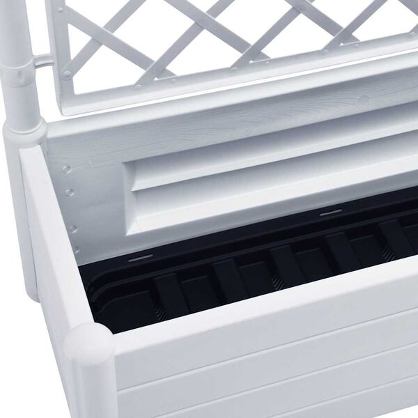 vidaXL Garden Planter with Trellis 100x43x142 cm PP White