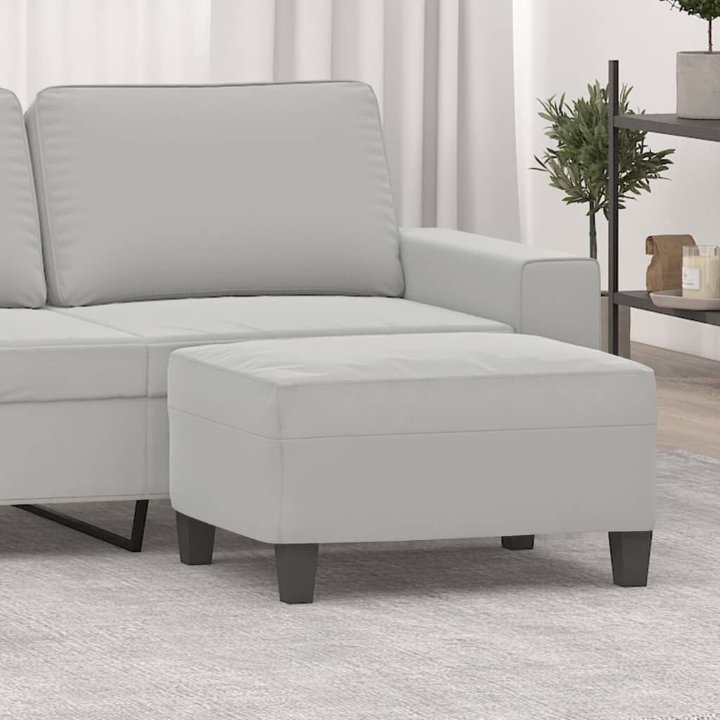 vidaXL Footstool Light Grey 70x55x41 cm Microfibre Fabric