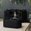 vidaXL 4 Piece Garden Lounge Set with Cushions Black Poly Rattan