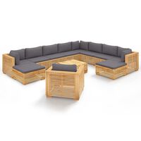 vidaXL 12 Piece Garden Lounge Set with Cushions Solid Teak Wood