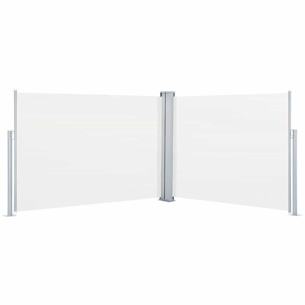 vidaXL Retractable Side Awning Cream 120x1000 cm