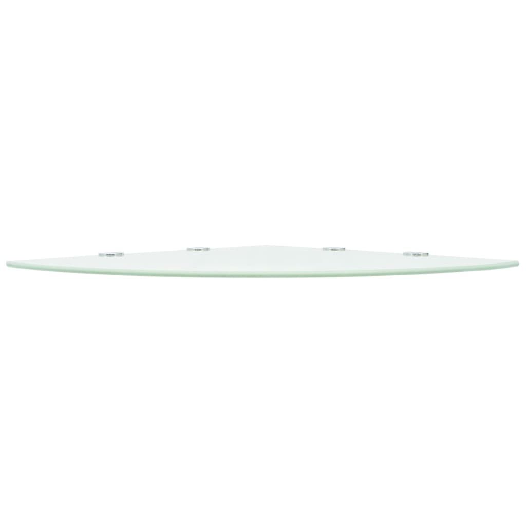 vidaXL Corner Shelf with Chrome Supports Glass White 45x45 cm