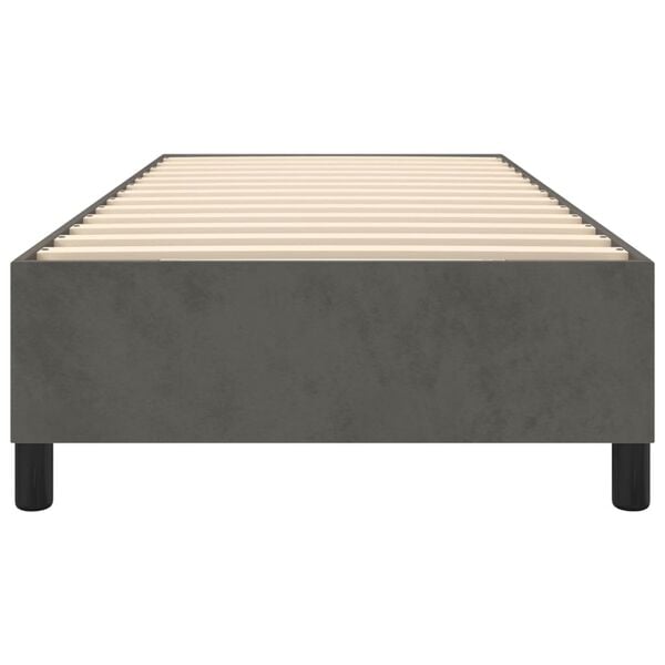 vidaXL Bed Frame without Mattress Dark Grey Twin Velvet (US Only)