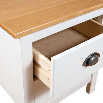 vidaXL Bedside Cabinet Hill White 46x35x49.5 cm Solid Pine Wood