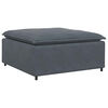 vidaXL Modular Sofa with Footstool&Cushions Velvet Dark Grey