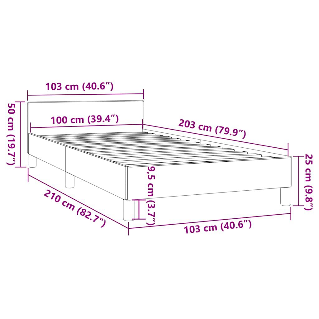 vidaXL Bed Frame without Mattress White Twin XL Faux Leather