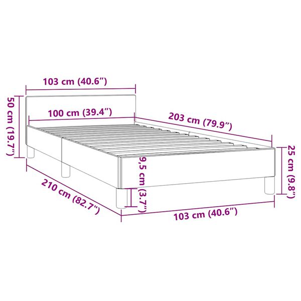 vidaXL Bed Frame without Mattress White Twin XL Faux Leather