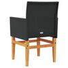 vidaXL Garden Chairs with Cushions 2 pcs Black Poly Rattan&Solid Wood