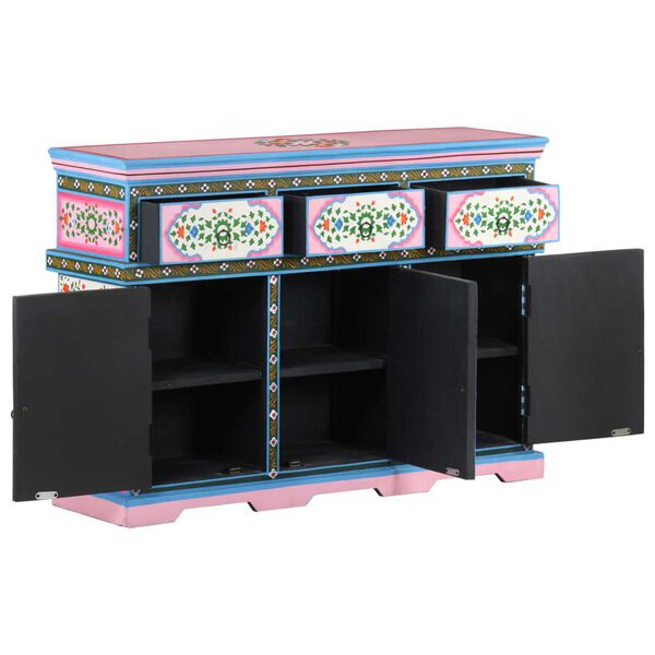 vidaXL Hand-Painted Sideboard Multicolour 110x30x76cm Solid Mango Wood