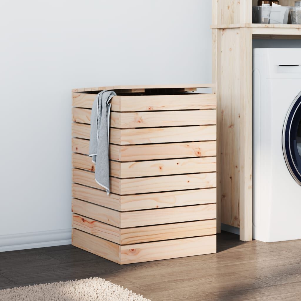 vidaXL Laundry Basket 44x44x66 cm Solid Wood Pine