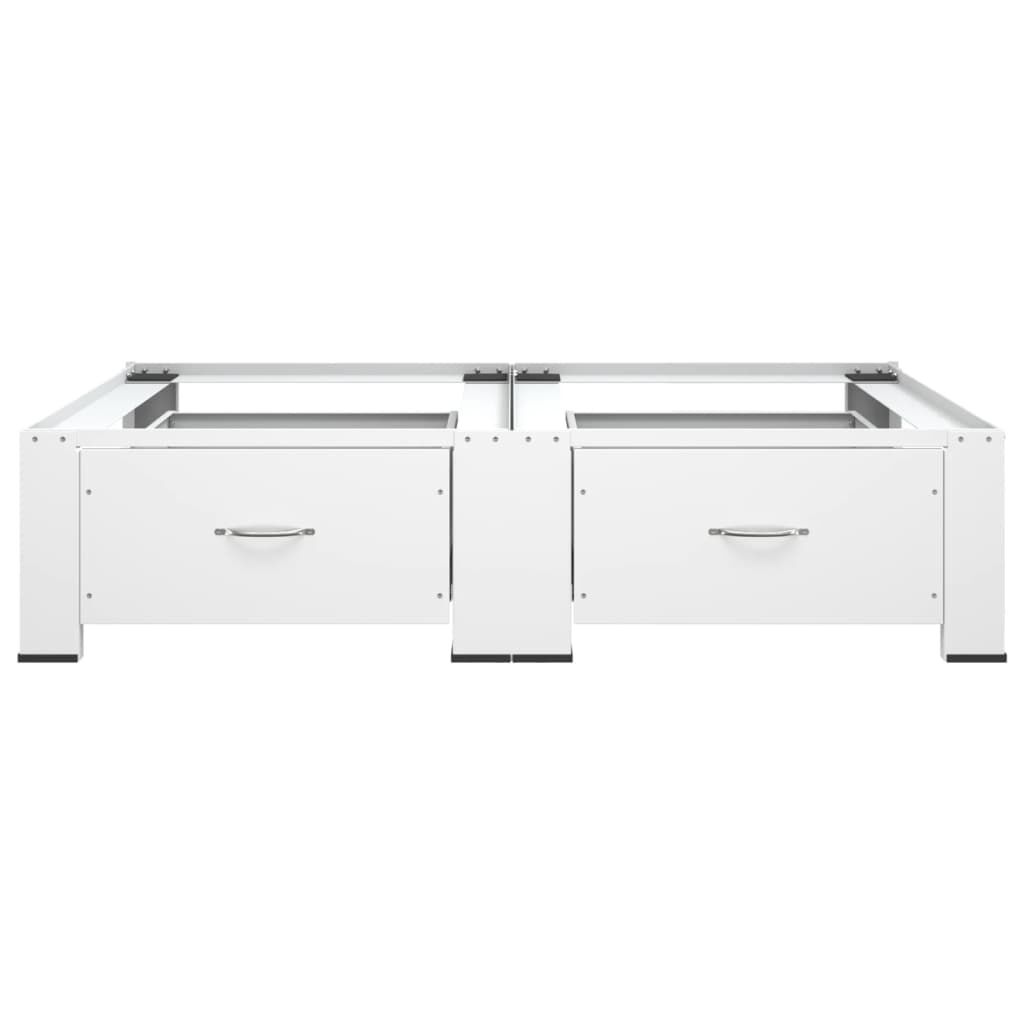 vidaXL Double Washing and Drying Machine Pedestal with Drawers White