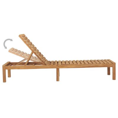 vidaXL Sun Lounger Solid Teak Wood