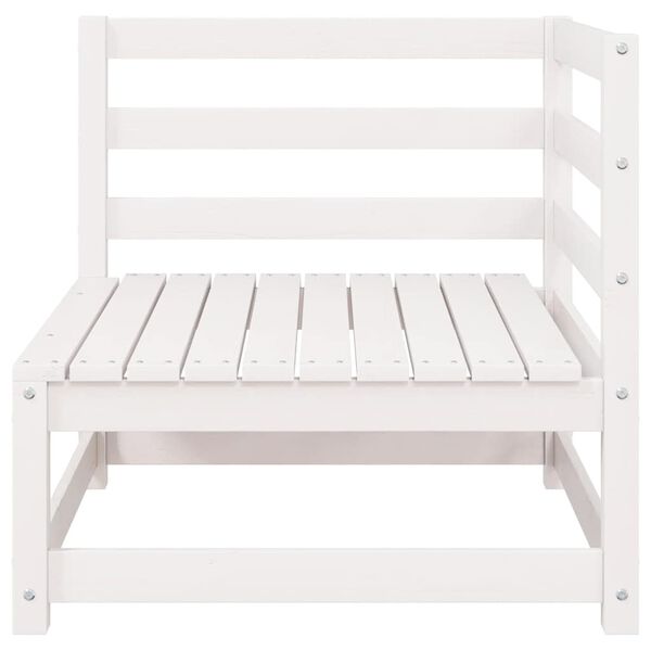vidaXL 2 Piece Garden Lounge Set with Cushions White Solid Pinewood