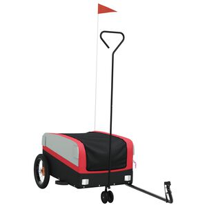 vidaXL Bike Trailer Black and Red 30 kg Iron