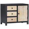 vidaXL Hand Carved Side Cabinet Grey 75x35x60 cm Solid Mango Wood