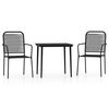 vidaXL 3 Piece Garden Dining Set Black