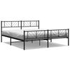vidaXL Metal Bed Frame without Mattress with Footboard Black 183x213cm