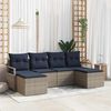vidaXL Sofa Set 6 pcs Grey Poly Rattan