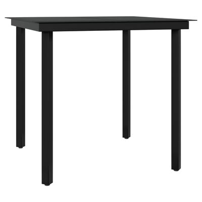 vidaXL 5 Piece Outdoor Dining Set with Cushions Grey and Black