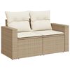vidaXL 7 Piece Garden Sofa Set with Cushions Beige Poly Rattan