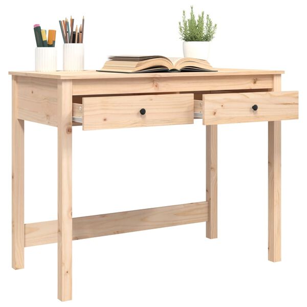 vidaXL Desk with Drawers 100x50x78 cm Solid Wood Pine