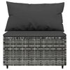 vidaXL 3 Piece Garden Lounge Set with Cushions Grey Poly Rattan