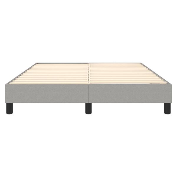 vidaXL Bed Frame without Mattress Light Grey Queen Fabric (US Only)