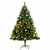 vidaXL Artificial Hinged Christmas Tree 300 LEDs & Ball Set 210 cm