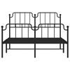 vidaXL Metal Bed Frame without Mattress with Footboard Black 150x200cm