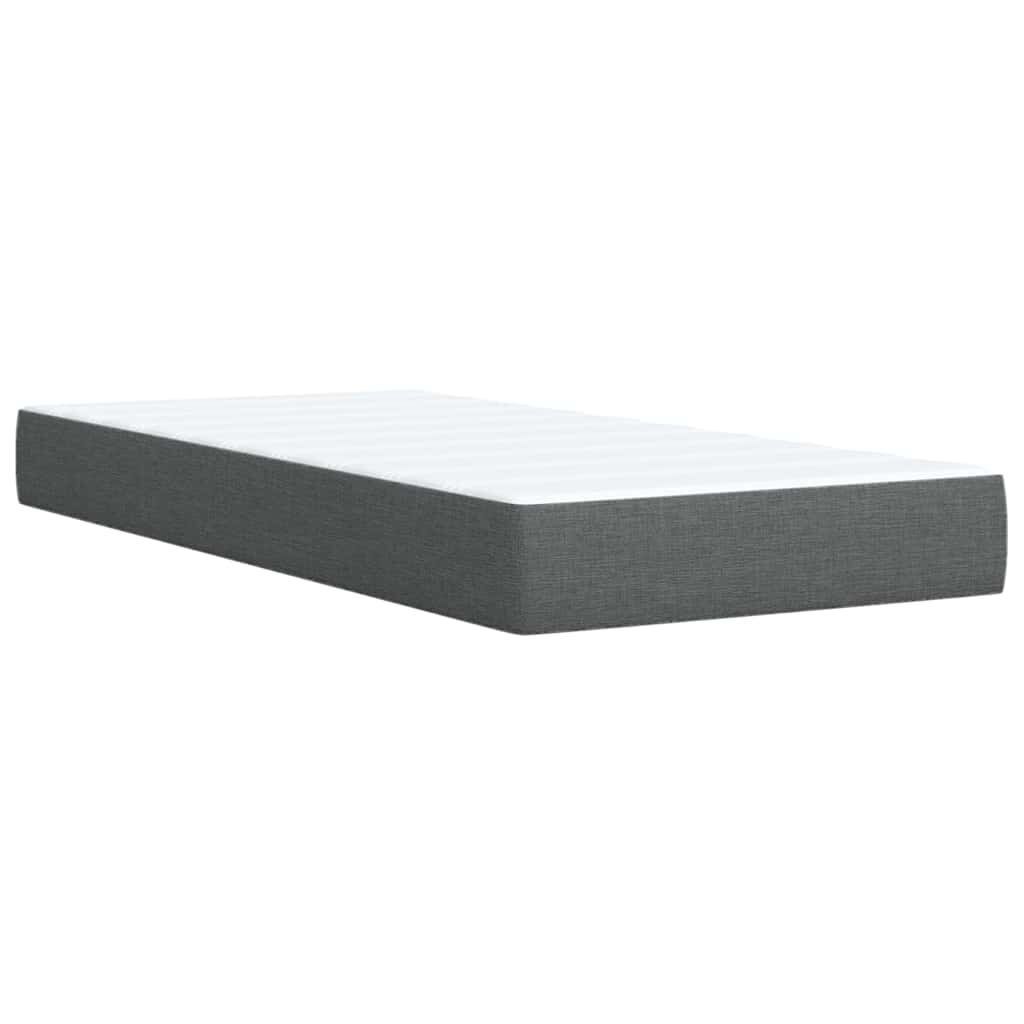 vidaXL Box Spring Bed with Mattress Dark Grey Twin XL Fabric