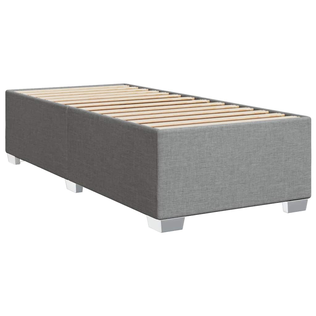 vidaXL Box Spring Bed with Mattress Light Grey Twin XL Fabric