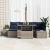 vidaXL Garden Sofa Set with Cushion 7 pcs Grey and navy blue