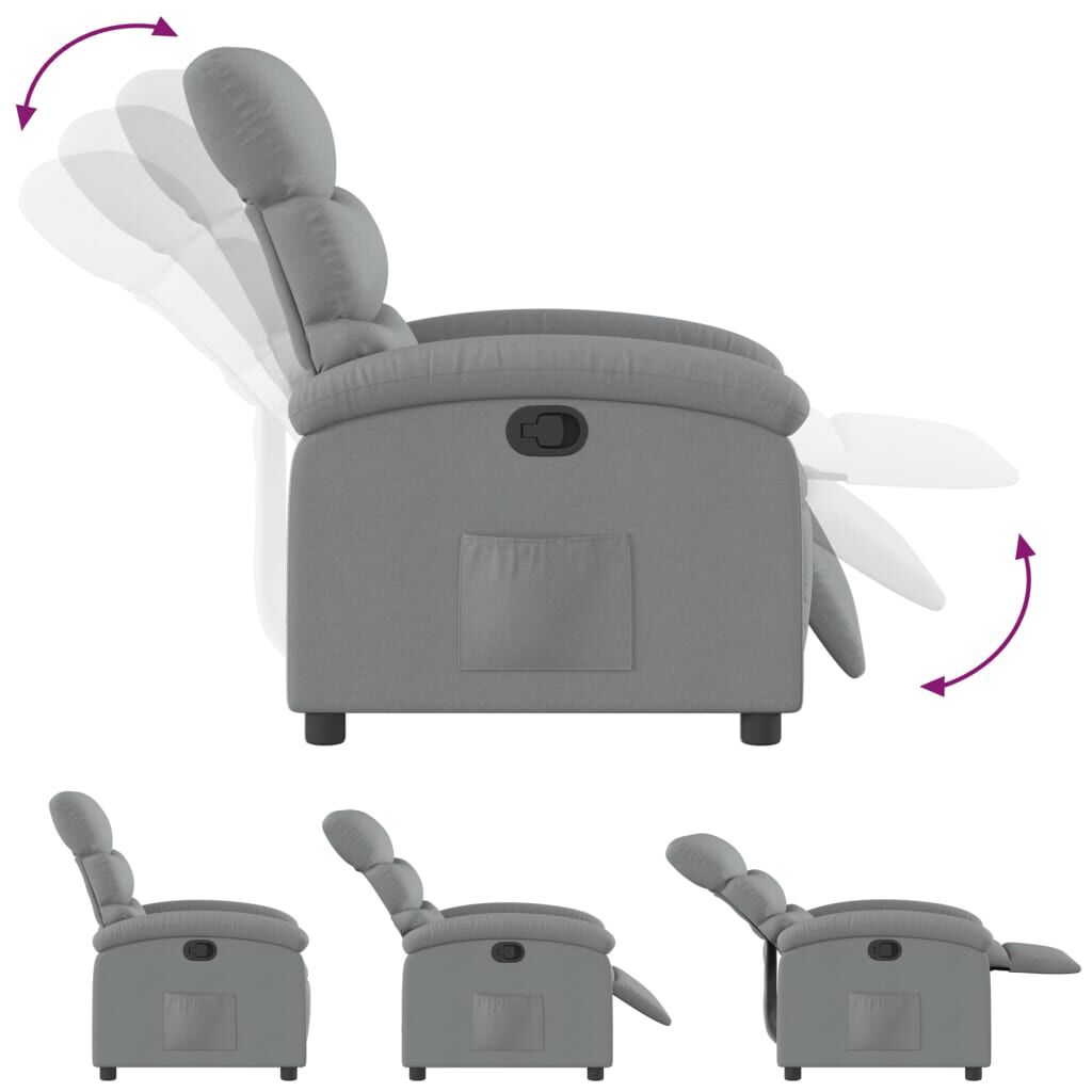 vidaXL Recliner Chair Light Grey Fabric