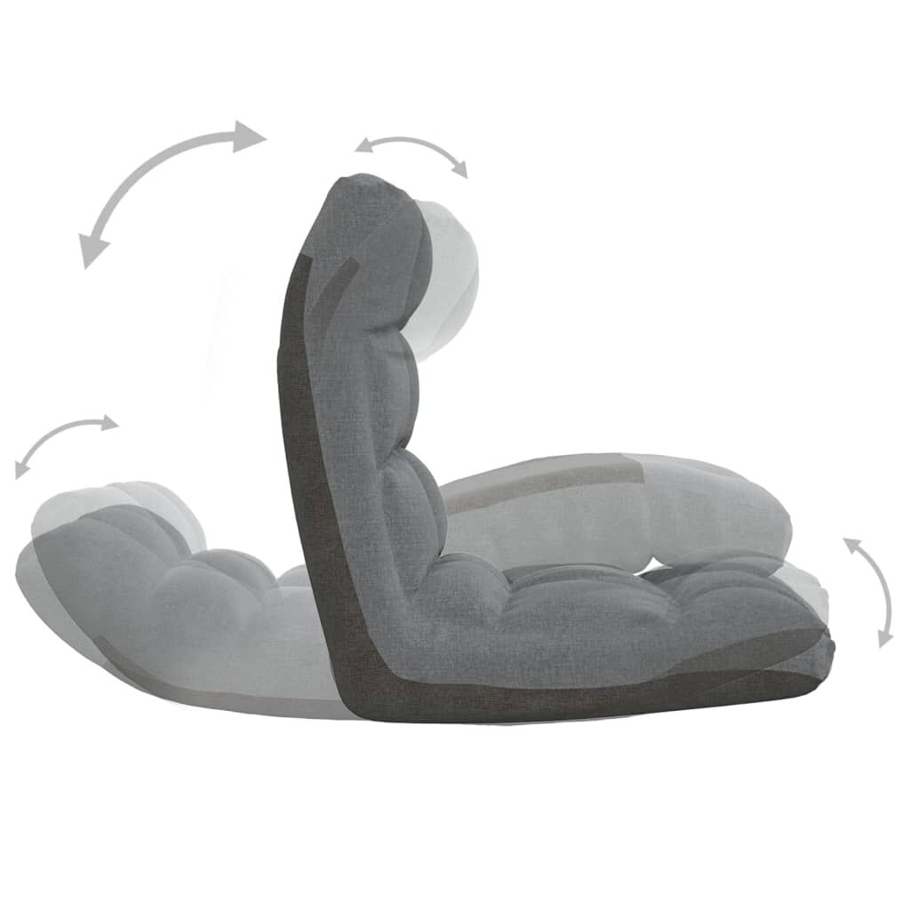 vidaXL Folding Floor Chair Light Grey Fabric