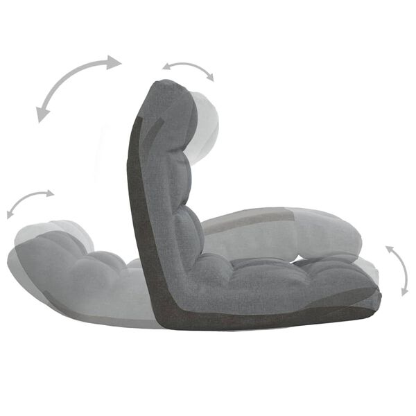 vidaXL Folding Floor Chair Light Grey Fabric