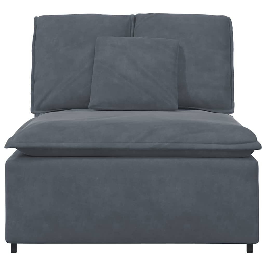 vidaXL Modular Sofa Centre Module with Cushions Dark Grey 100 cm