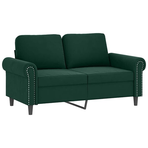 vidaXL 3 Piece Sofa Set with Cushions Dark Green Velvet