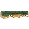 vidaXL 8 Piece Garden Lounge Set with Green Cushions Solid Wood