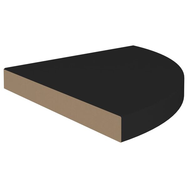 vidaXL Floating Corner Shelves 4 pcs Black 35x35x3.8 cm MDF