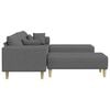 Fabric Sofa with Cushion 3 pcs Dark Grey 208 cm Fabric