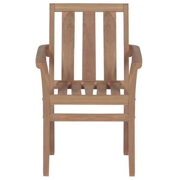 vidaXL Garden Chairs 2 pcs with Grey Cushions Solid Teak Wood