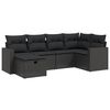 vidaXL 6 Piece Garden Sofa Set with Cushions Brown Poly Rattan
