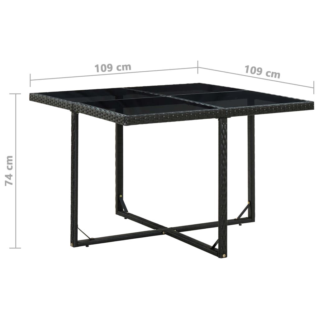 vidaXL 9 Piece Outdoor Dining Set with Cushions Poly Rattan Black