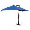 vidaXL Hanging Garden Parasol with Wooden Pole 400x300 cm Blue